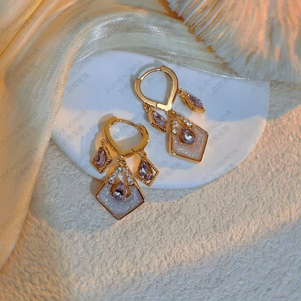 14K Gold-Plated Zircon Tassel Earrings