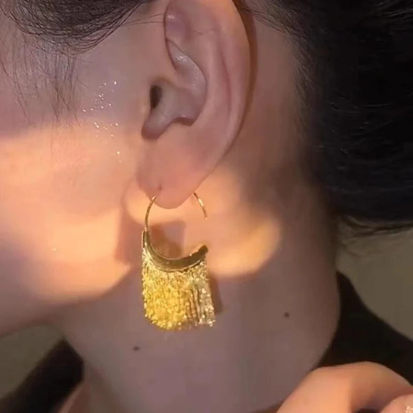 14-carat gold-plated tassel luxury threaded earrings