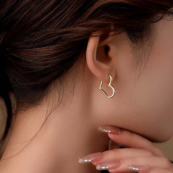 14K Gold-Plated Heart-Design Earrings