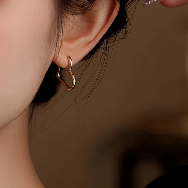 14K Gold-Plated Heart-Design Earrings
