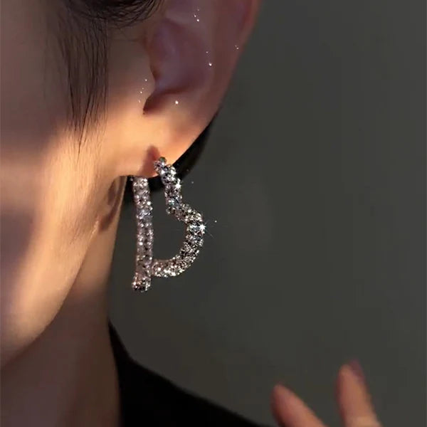 Heart Design Elegant Zircon Earrings