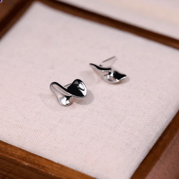 14K Gold-Pated Twisted Irregular Stud Earrings