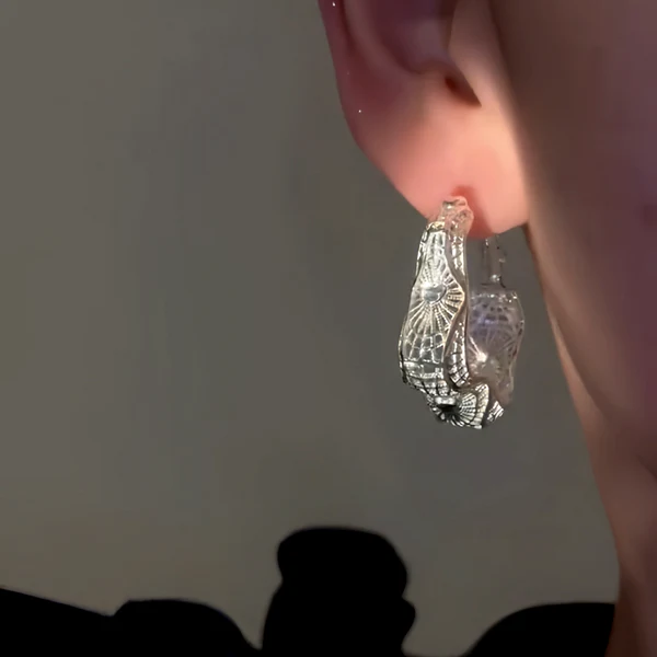 14-carat gold-plated elegant purple hollow earrings