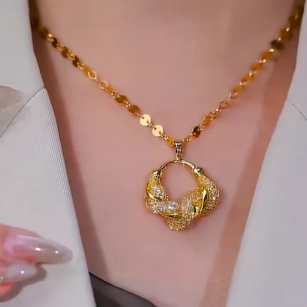 14K Gold-Plated Mesh Ring Necklace