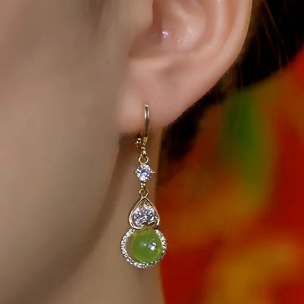 14K Gold-Plated Zircon Gourd Earrings