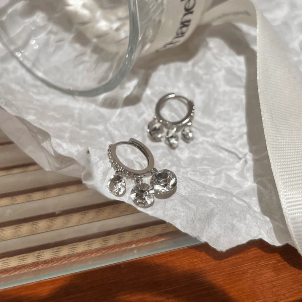 14K Gold-Plated Elegant Zircon Tassel Earrings