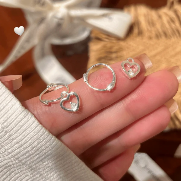 14K Gold-Plated Elegant Zircon Heart Earrings