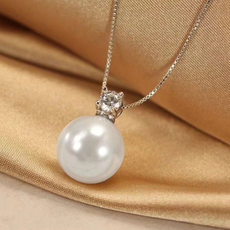 999 Sterling Silver Pearl Necklace for Women – High-End Light Luxury Clavicle Necklace 2024 New