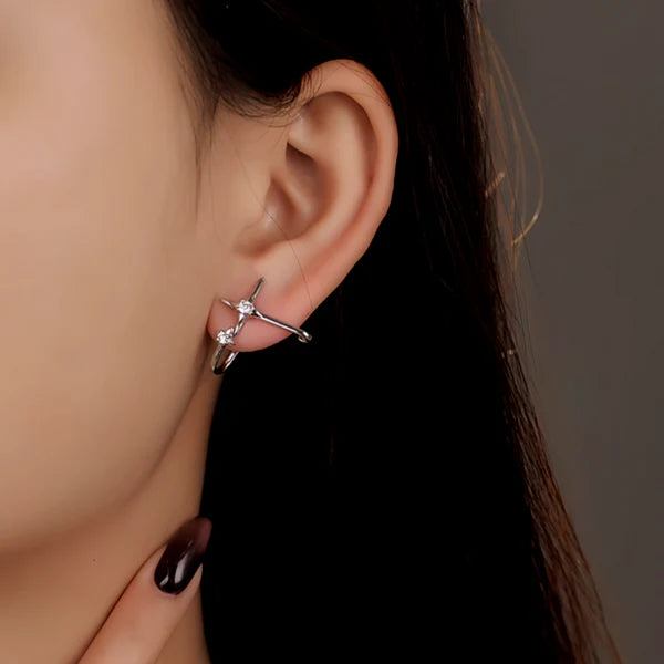 Silver Post Zircon Stud Earrings