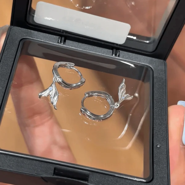 14K Gold-Plated Elegant Zircon Fishtail Tassel Earrings