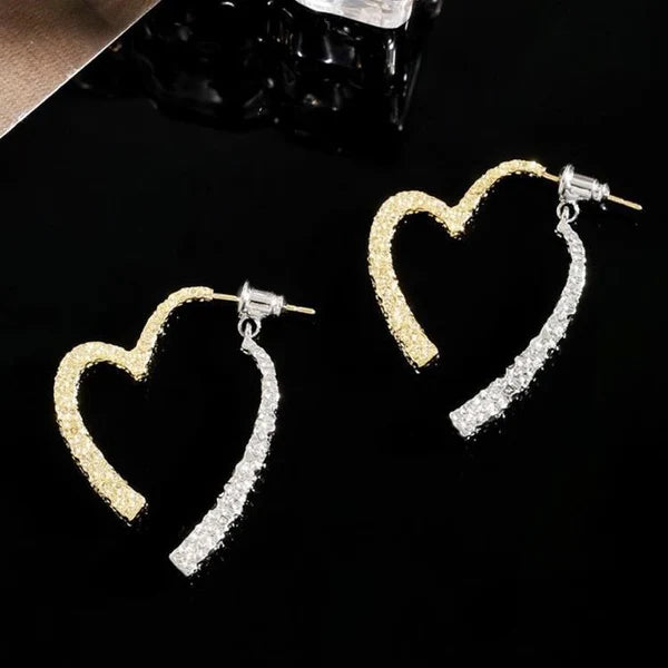 14-carat gold-plated heart earrings