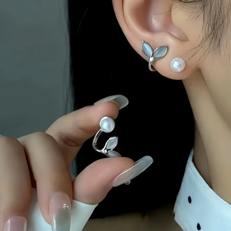 Silver Post Blue Diamond Jacket Earrings