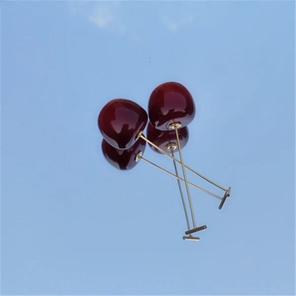 sterling silver cherry wire earrings
