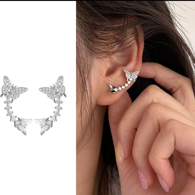 14K Gold Plated Elegant Zircon Diamond Butterfly Crawler