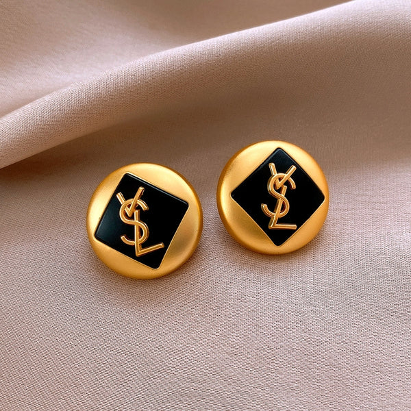 14K Gold-Plated Letter Stud Earrings