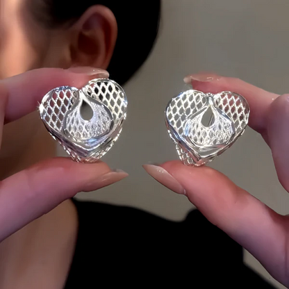 14K Gold-Plated Simple Heart Design Earrings