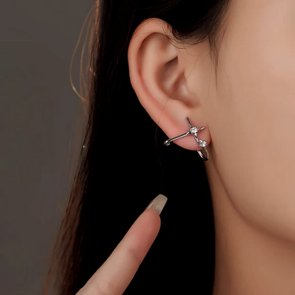 Silver Post Zircon Stud Earrings