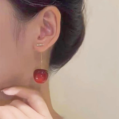 sterling silver cherry wire earrings