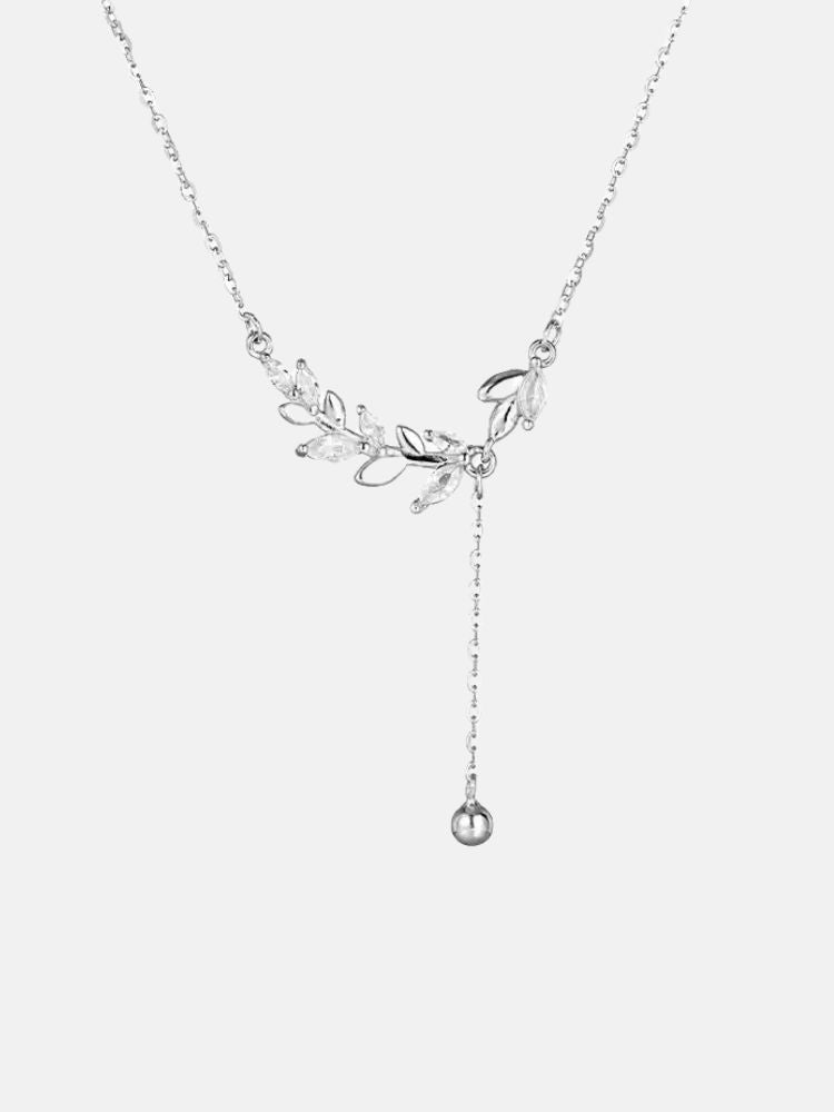 S925 Silver & S999 Silver Leaf Necklace – Light Luxury, High-End Design for 2024, Trendy & Elegant Jewelry