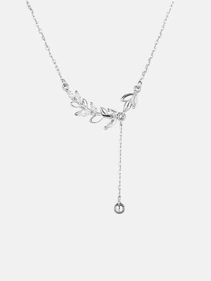 S925 Silver & S999 Silver Leaf Necklace – Light Luxury, High-End Design for 2024, Trendy & Elegant Jewelry