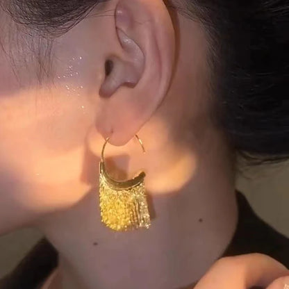 14-carat gold-plated tassel luxury threaded earrings