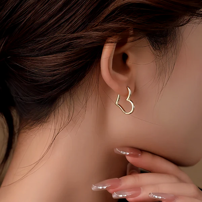 14K Gold-Plated Heart-Design Earrings