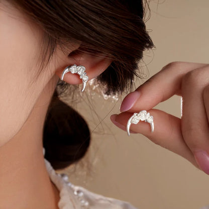 14K Gold-Plated Sleep Tight Flower Moon Stud Earrings