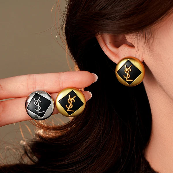 14K Gold-Plated Letter Stud Earrings