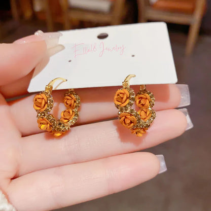 14k Gold-plated Vintage Rose Earrings