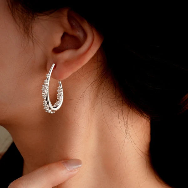 14K Gold-Plated Zircon Water Drop Ear Hooks