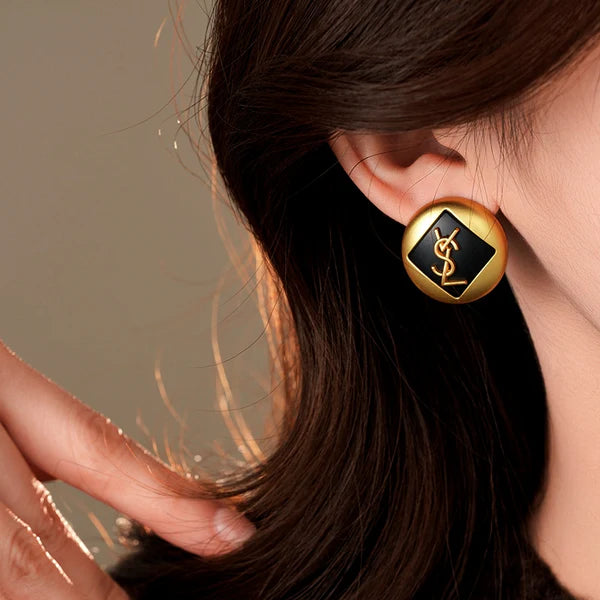 14K Gold-Plated Letter Stud Earrings