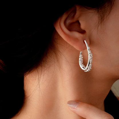 14K Gold-Plated Zircon Water Drop Ear Hooks