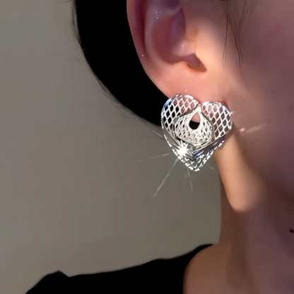 14K Gold-Plated Simple Heart Design Earrings