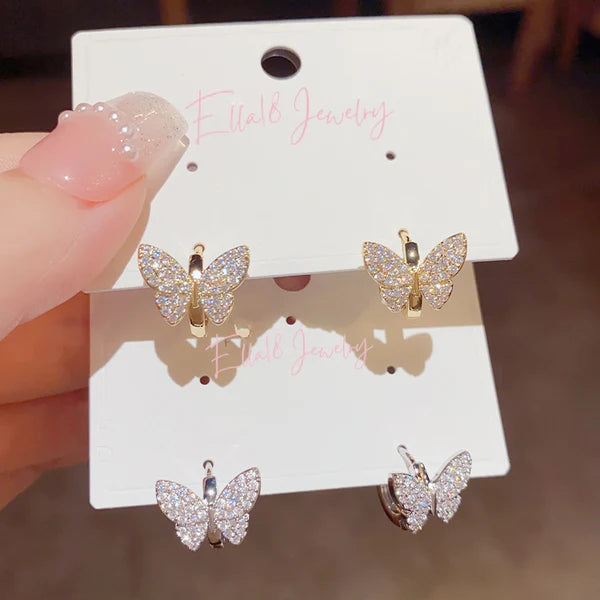 14K Gold-Plated Elegant Butterfly Earrings