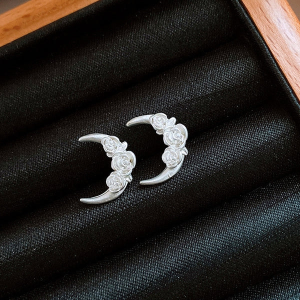 14K Gold-Plated Sleep Tight Flower Moon Stud Earrings