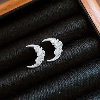 14K Gold-Plated Sleep Tight Flower Moon Stud Earrings
