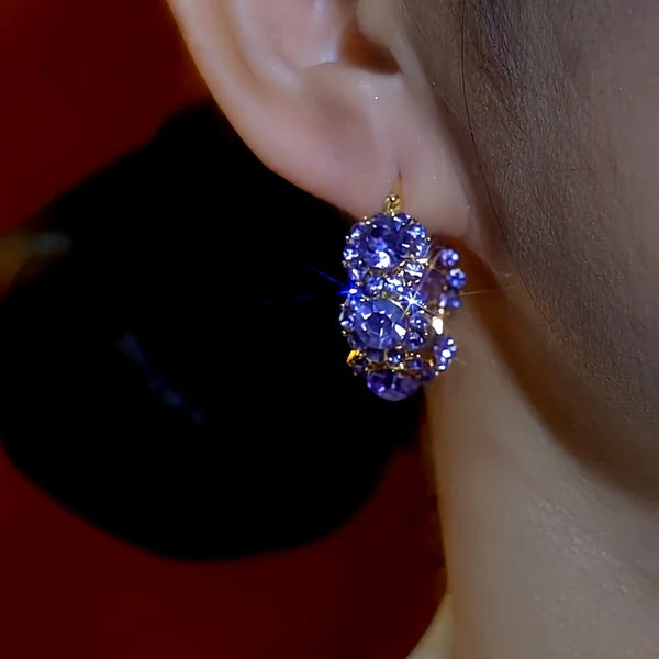 14K Gold-Plated Luxury Purple Sakura Earrings