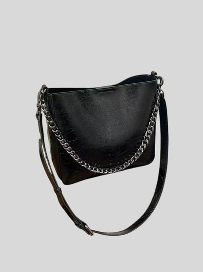 Chain large capacity shoulder crossbody bucket bag