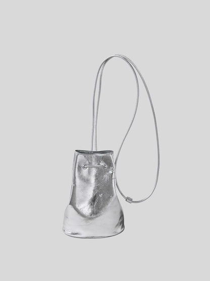 Drawstring shoulder crossbody bucket bag