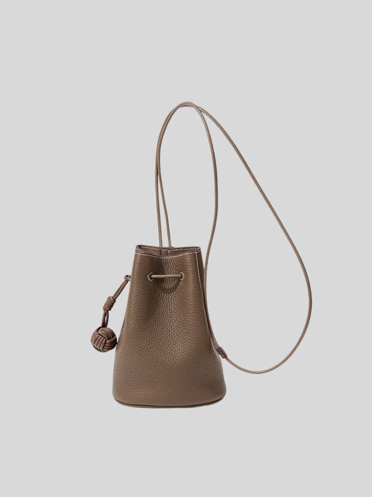 Drawstring shoulder crossbody bucket bag