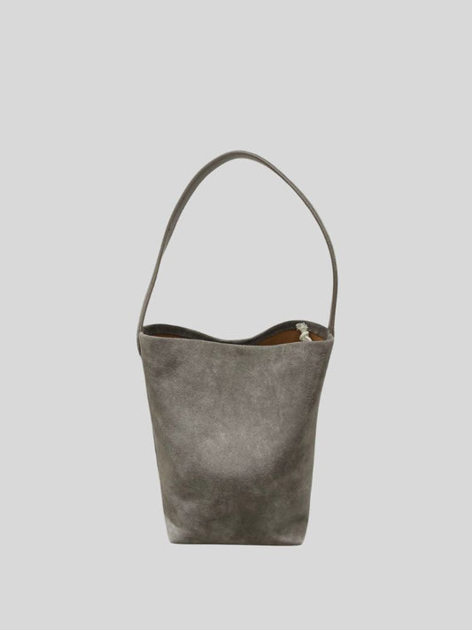 High gloss frosted cowhide bucket bag