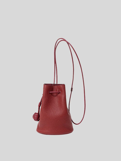 Drawstring shoulder crossbody bucket bag