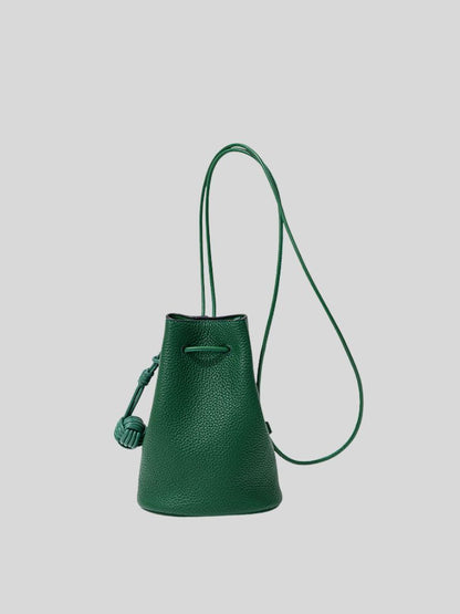 Drawstring shoulder crossbody bucket bag